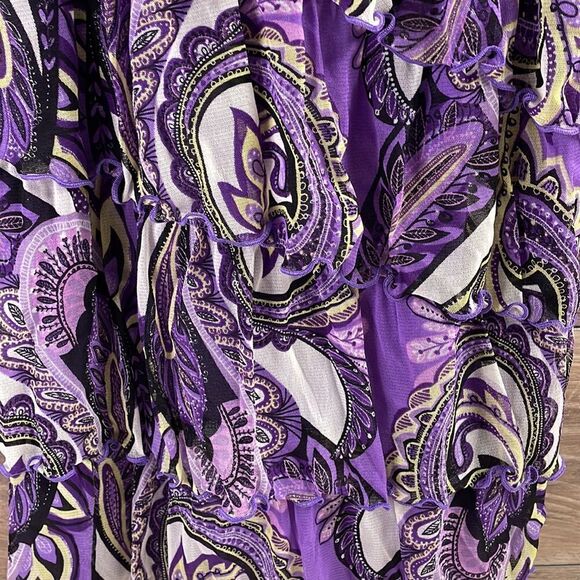 Apt 9 Ladies Sleeveless Dress Top, Size Small, Purple, Black & White - Picture 5 of 6